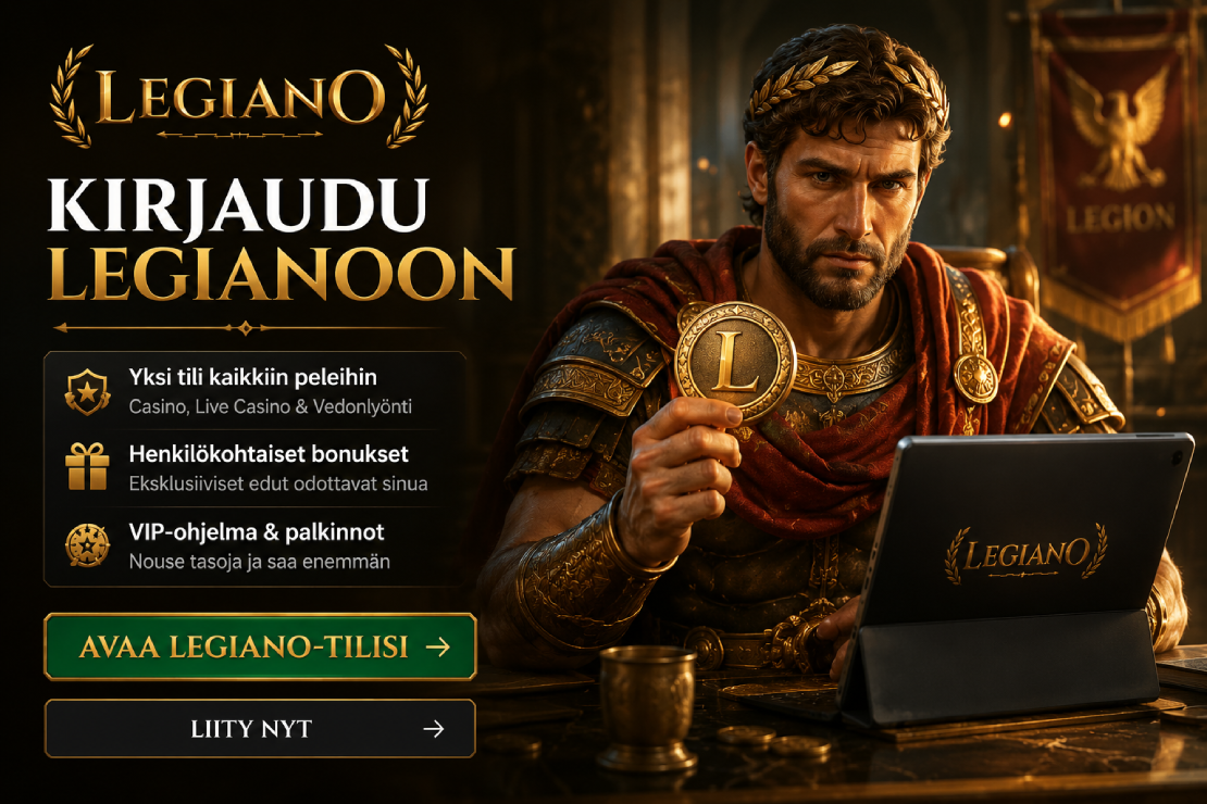 Legiano login – kirjaudu tilille ja jatka casinoon tai vedonlyöntiin